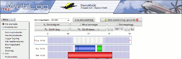 Bild på MyWebLogs bokningssystem