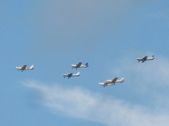 Tjejerna i Skybirds i fin formation!
