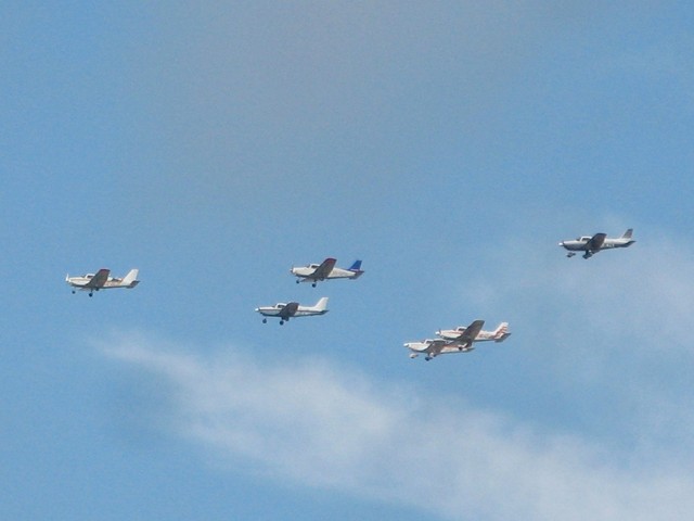 Tjejerna i Skybirds i fin formation!